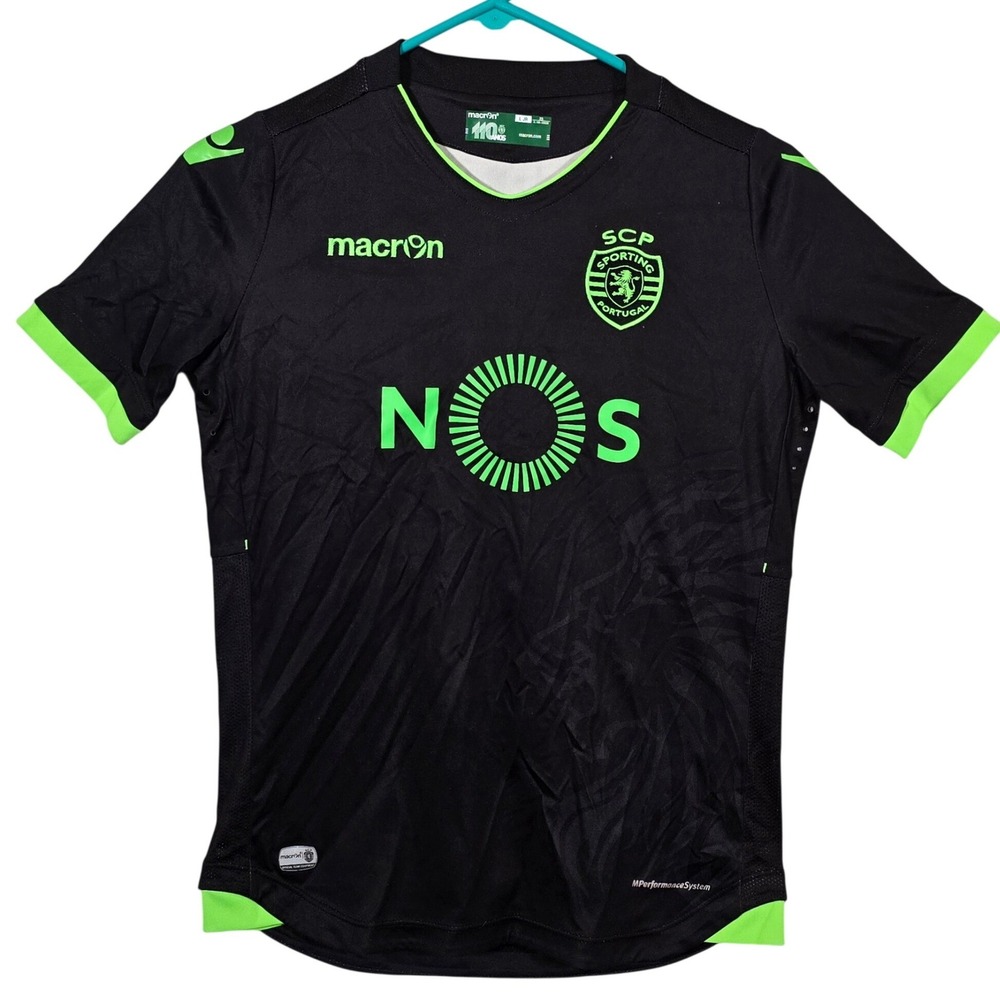 Macron Sporting Clube de Portugal Soccer Away Jersey Black Green Youth L 2016-17